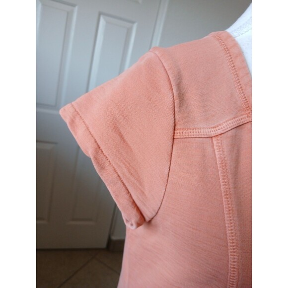 THE TERRITORY AHEAD Womens Dress‎ M  100% Cotton Orange Short Sleeve V-Neck Midi - Picture 7 of 16